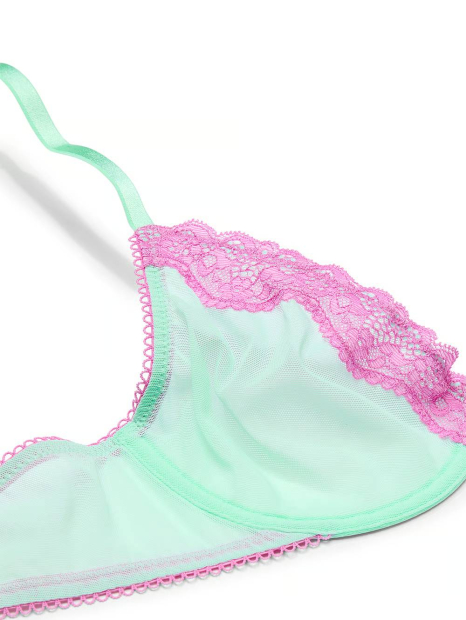 Комплект белья Victoria's Secret бюст и трусики тонг 1159839822 (Бирюзовый 38C/L)