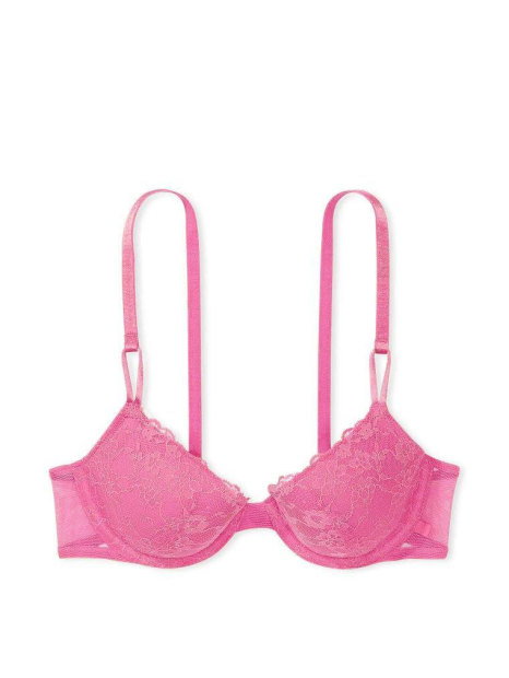 Женский комплект белья Victoria's Secret бюстгальтер и трусики тонг 1159838470 (Розовый 34C/M)