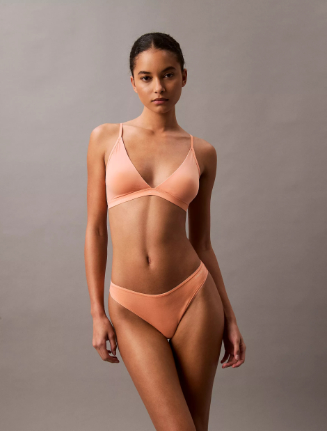 Жіночий комплект Calvin Klein бюст-бралетт та трусики тонг 1159838507 (Помаранчевий L)