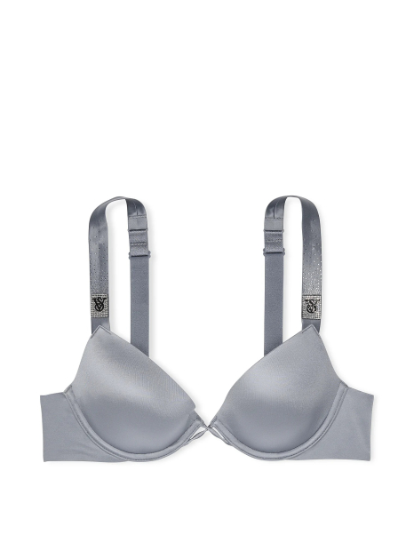 Комплект белья со стразами Victoria's Secret бюст и трусики тонг 1159838900 (Серый 34C/M)