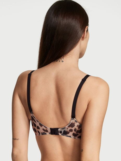 Сетчатый комплект белья Victoria's Secret бюст и трусики чики 1159838571 (Леопардовый 34C/M)