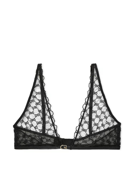 Комплект белья Victoria's Secret лиф триангл и трусики стринги 1159838641 (Черный S)