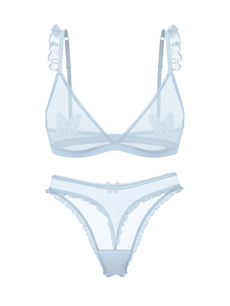 Комплект белья Victoria's Secret бралетт триангл и трусики тонг 1159838845 (Голубой XL)