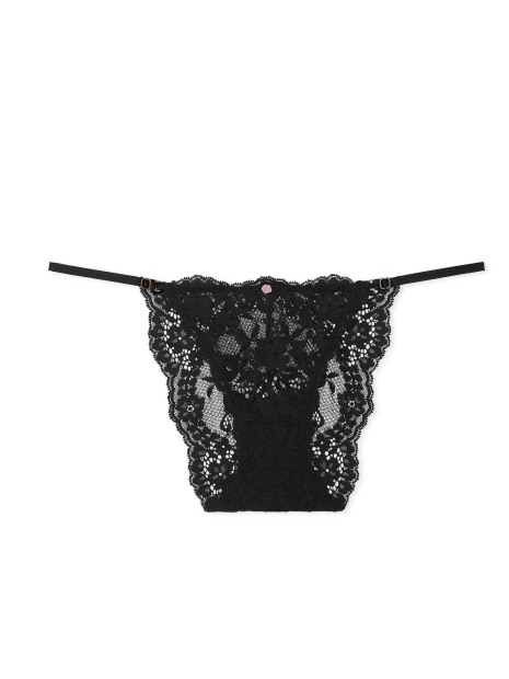 Кружевной комплект белья Victoria's Secret бюстгальтер и трусики бикини 1159838890 (Черный 36DDD/L)