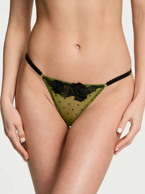 Жіночий комплект білизни Victoria's Secret погруддя та відкриті трусики стрінги 1159838936 (Зелений 38C/L)