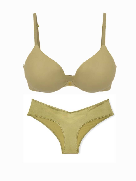 Комплект белья Victoria's Secret бюст Push-Up и трусики чики 1159838994 (Зеленый 32C/S)