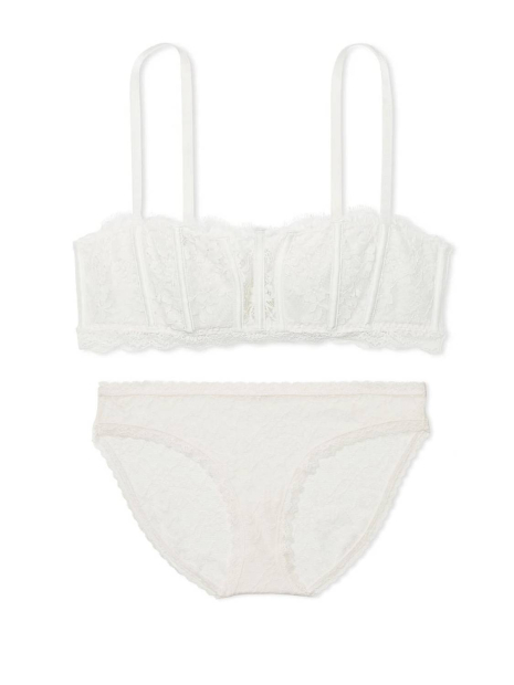 Мереживний комплект Victoria's Secret бюстгальтер і бікіні трусики 1159839169 (Молочний XS)