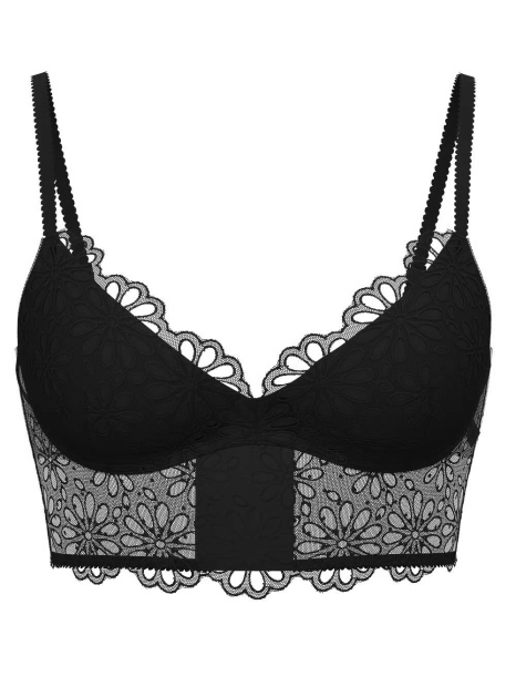 Ефектний комплект Victoria's Secret бюст Push-Up та трусики стрінги 1159839882 (Чорний 32B/S)