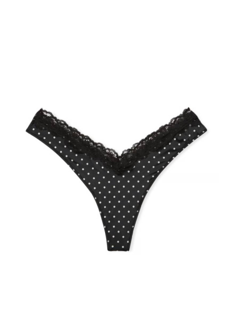 Женский комплект белья Victoria's Secret бюст Push-Up и трусики тонг 1159839799 (Черный 34C/S)