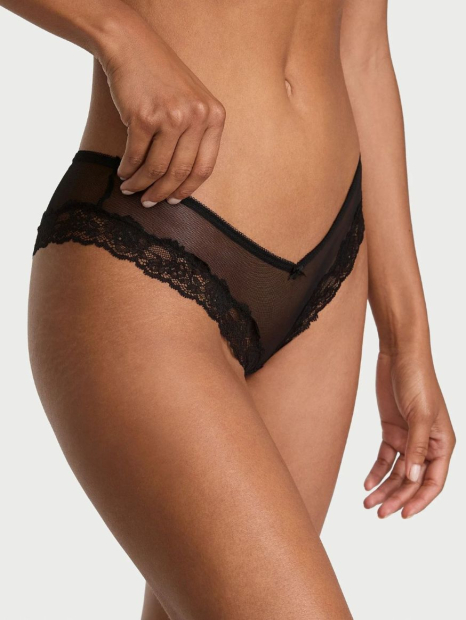 Комплект белья с кружевом Victoria's Secret бюст и трусики чики 1159839228 (Черный 34B/S)