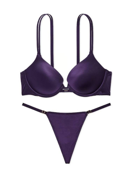 Женский комплект белья Victoria's Secret бюст Push-up и трусики стринги 1159839273 (Фиолетовый 34A/S)