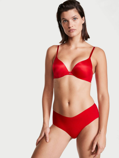 Комплект Victoria's Secret бюст Push-Up и трусики хипхагеры 1159839278 (Красный 36C/L)