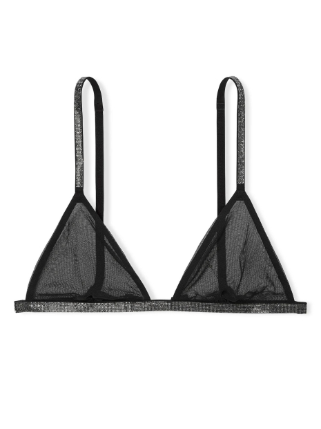 Комплект білизни Victoria's Secret бралетт триангл та трусики тонг зі стразами 1159839532 (Чорний XL)