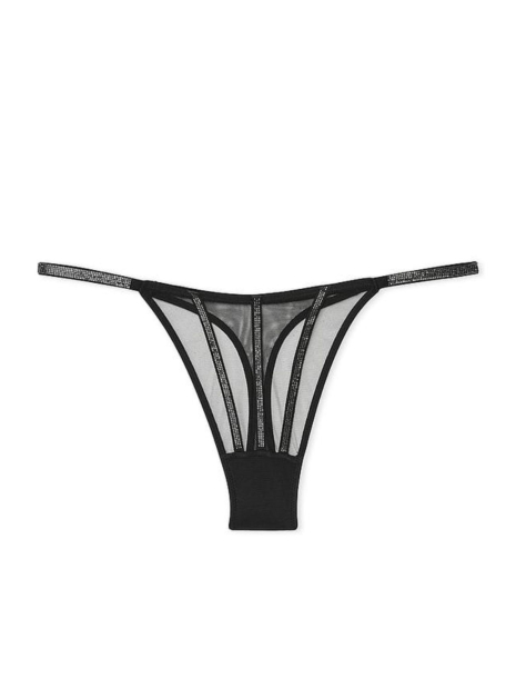 Комплект білизни Victoria's Secret бралетт триангл та трусики тонг зі стразами 1159839532 (Чорний XL)