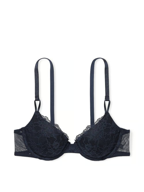 Кружевной комплект белья Victoria's Secret бюст и трусики тонг 1159839751 (Синий 36C/L)