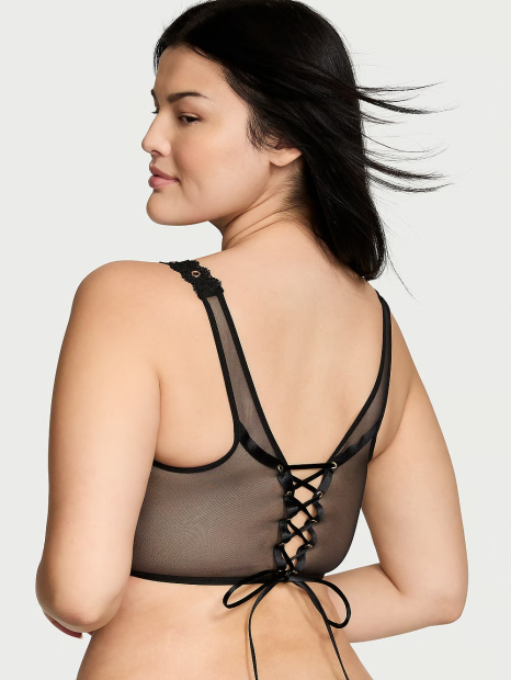 Розкішний комплект Victoria's Secret корсетний топ та трусики стрінги 1159839848 (Чорний M)