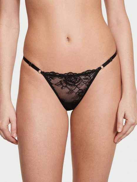 Розкішний комплект Victoria's Secret корсетний топ та трусики стрінги 1159839848 (Чорний M)