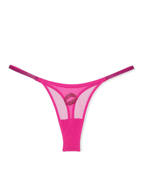 Комплект білизни Victoria's Secret бюст та трусики тонг зі стразами 1159839975 (Рожевий 38C/XL)