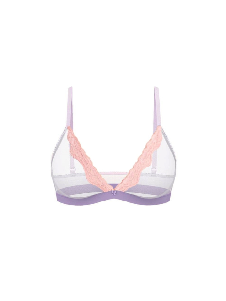 Комплект белья Victoria's Secret бралетт триангл и трусики тонг 1159840213 (Сиреневый L)