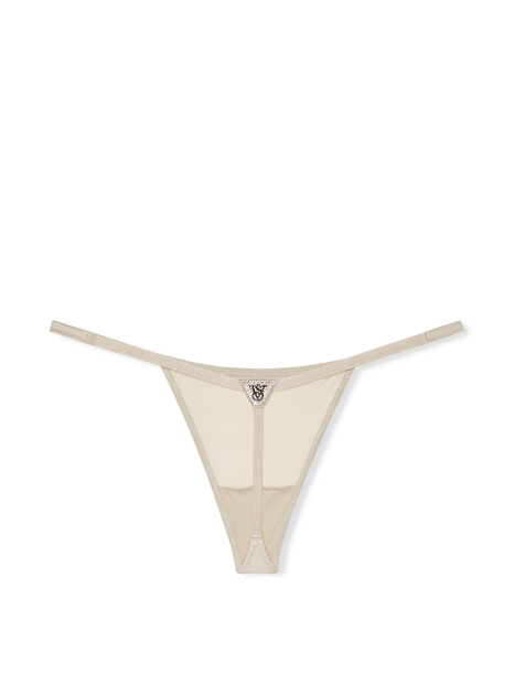 Комплект белья со стразами Victoria's Secret бюст и трусики стринги 1159840263 (Бежевый 36C/L)