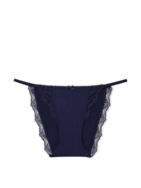 Комплект белья Victoria's Secret бюст Push-Up и трусики стринг бикини 1159840371 (Синий 38B/L)