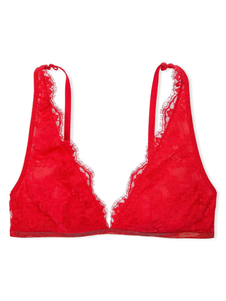 Шикарный комплект белья Victoria's Secret лиф триангл и трусики стринги со стразами 1159841155 (Красный XS)