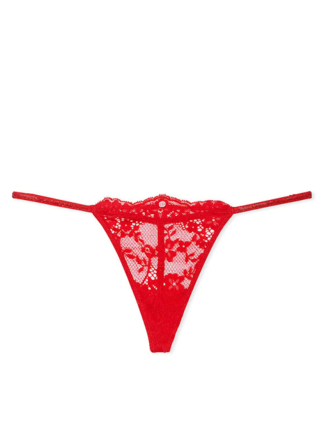 Шикарный комплект белья Victoria's Secret лиф триангл и трусики стринги со стразами 1159841155 (Красный XS)