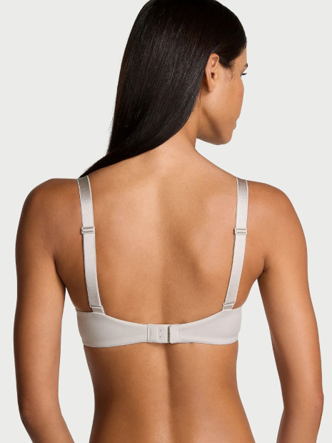 Обворожительный комплект белья со стразами Victoria's Secret бюст Push-Up и трусики бразильяны 1159841621 (Серый 32B/XS)
