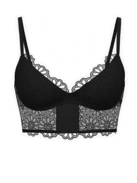 Эффектный комплект Victoria's Secret бюст Push-Up и трусики бразильяны 1159841815 (Черный 34C/M)