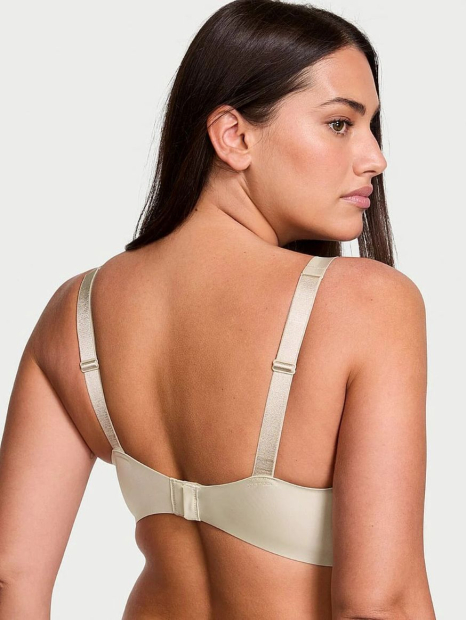 Комплект белья со стразами Victoria's Secret бюст Push-up и трусики тонг 1159841871 (Молочный 36B/M)