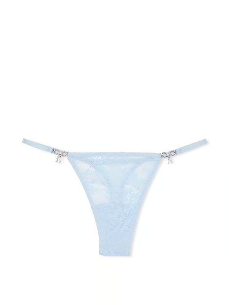 Комплект белья Victoria's Secret бралетт триангл и трусики тонг 1159841923 (Голубой L)