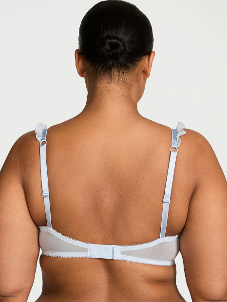 Женский комплект белья Victoria's Secret лиф и трусики тонг 1159841933 (Голубой 36D/L)