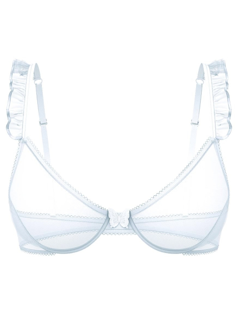Женский комплект белья Victoria's Secret лиф и трусики тонг 1159841933 (Голубой 36D/L)