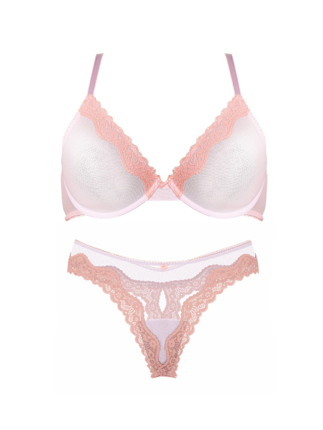 Комплект белья Victoria's Secret бюст и трусики тонг 1159842037 (Оранжевый 34B/S)