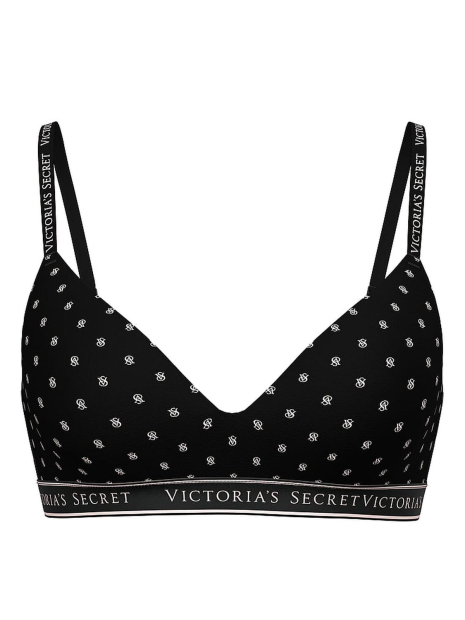 Женский комплект белья Victoria's Secret лиф и трусики тонг 1159842248 (Черный 34A/S)