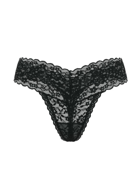 Роскошный кружевной комплект Victoria's Secret бралетт и трусики тонг 1159842594 (Черный M)