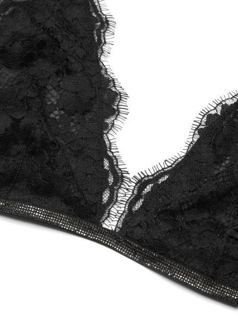 Шикарный комплект белья Victoria's Secret лиф и трусики чики 1159842643 (Черный XS)