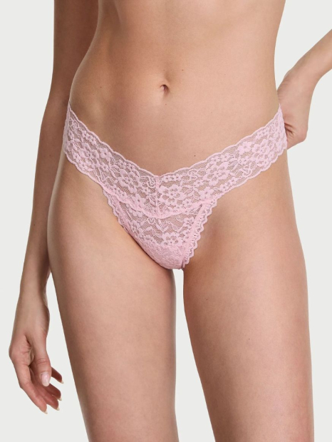 Шикарный кружевной комплект белья Victoria's Secret бюст Push-Up с мини-пайетками и трусики тонг 1159842791 (Розовый 38B/L)