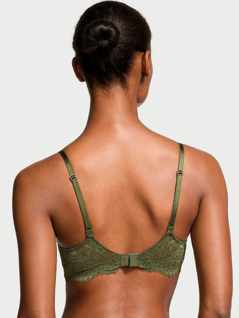 Мереживний комплект білизни Victoria's Secret погруддя та трусики стрінги 1159844004 (Зелений 34C/M)