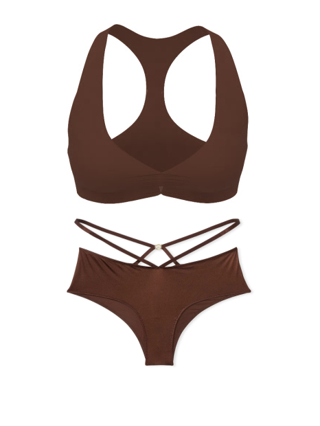Гладкий комплект білизни Victoria's Secret бралетт з технологією FeatherSoft та трусики чики 1159844398 (Коричневий M)