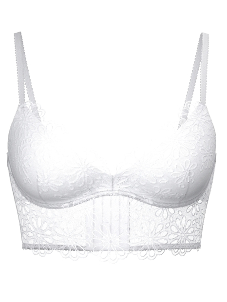 Эффектный комплект Victoria's Secret бюст Push-Up и трусики тонг 1159844604 (Белый 32A/XS)
