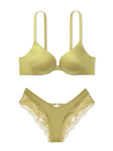 Комплект белья Victoria's Secret бюст Push-Up и трусики чики 1159846356 (Зеленый 32C/S)