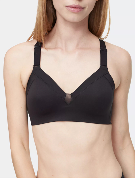 Женский комплект белья Calvin Klein бюст и трусики тонг 1159847090 (Черный S)