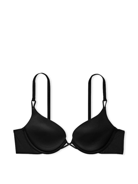 Комплект білизни Victoria's Secret бюстгальтер Push-up та трусики тонг 1159849305 (Чорний 38DD/XL)