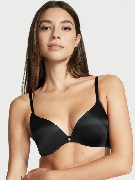 Комплект білизни Victoria's Secret погруддя Push-Up та трусики тонг 1159849904 (Чорний 38D/XL)