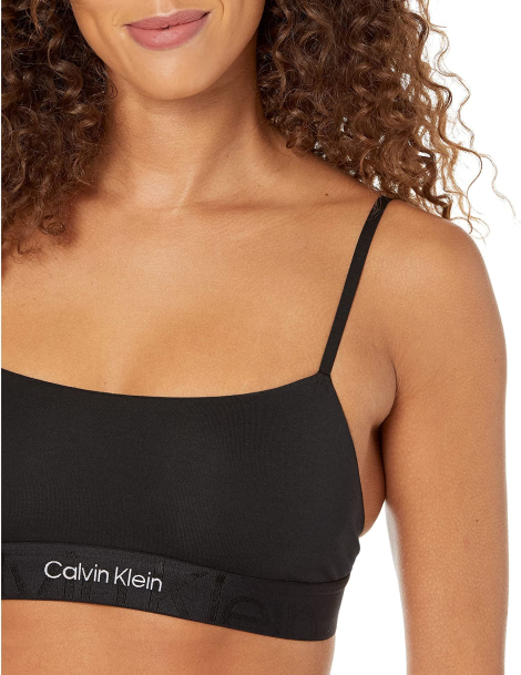Женский комплект белья Calvin Klein бюст и трусики тонг 1159850741 (Черный XS)