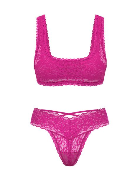 Розкішний мереживний комплект Victoria's Secret бралетт та трусики тонг 1159851657 (Фіолетовий S)