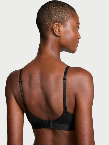 Жіночий комплект білизни зі стразами Victoria's Secret ліф та трусики тонг 1159851707 (Чорний 40C/XL)