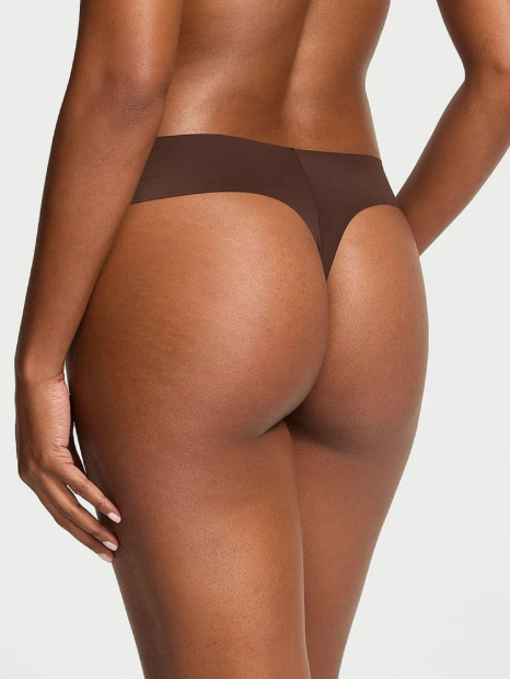 Гладкий комплект белья Victoria's Secret бралетт с технологией FeatherSoft и трусики тонг 1159852273 (Коричневый S)