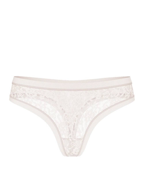 Мереживний комплект білизни Victoria's Secret ліф та трусики тонг 1159852352 (Молочний 34C/S)